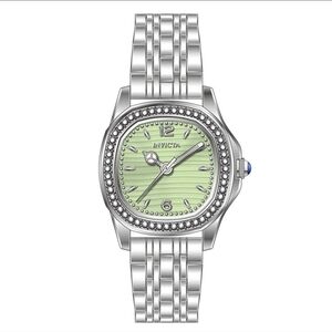 Invicta Silver Watch with Green Dial MATCHA EMBER
